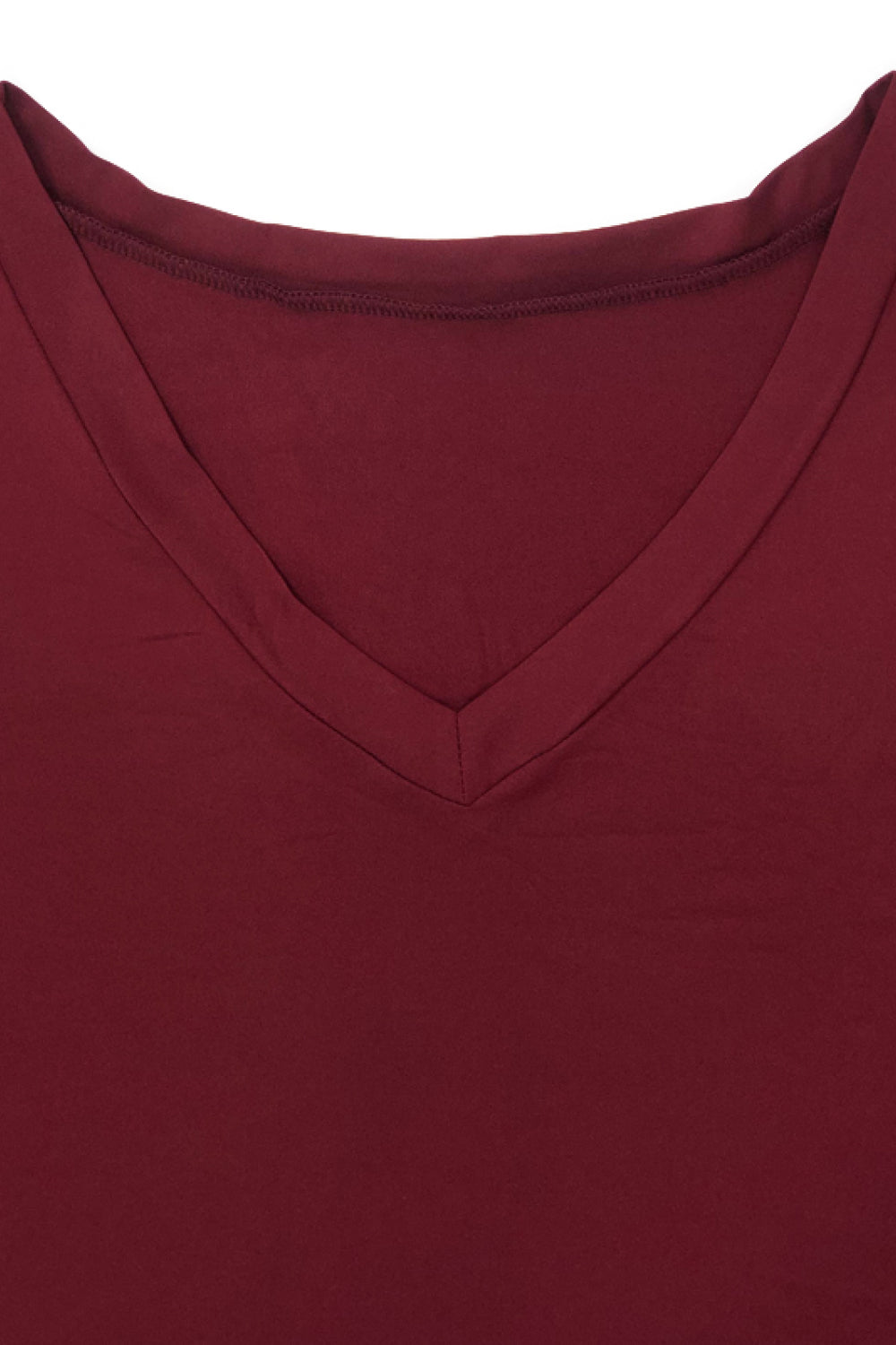 Plus Size V-Neck Slit Top and Pants Set