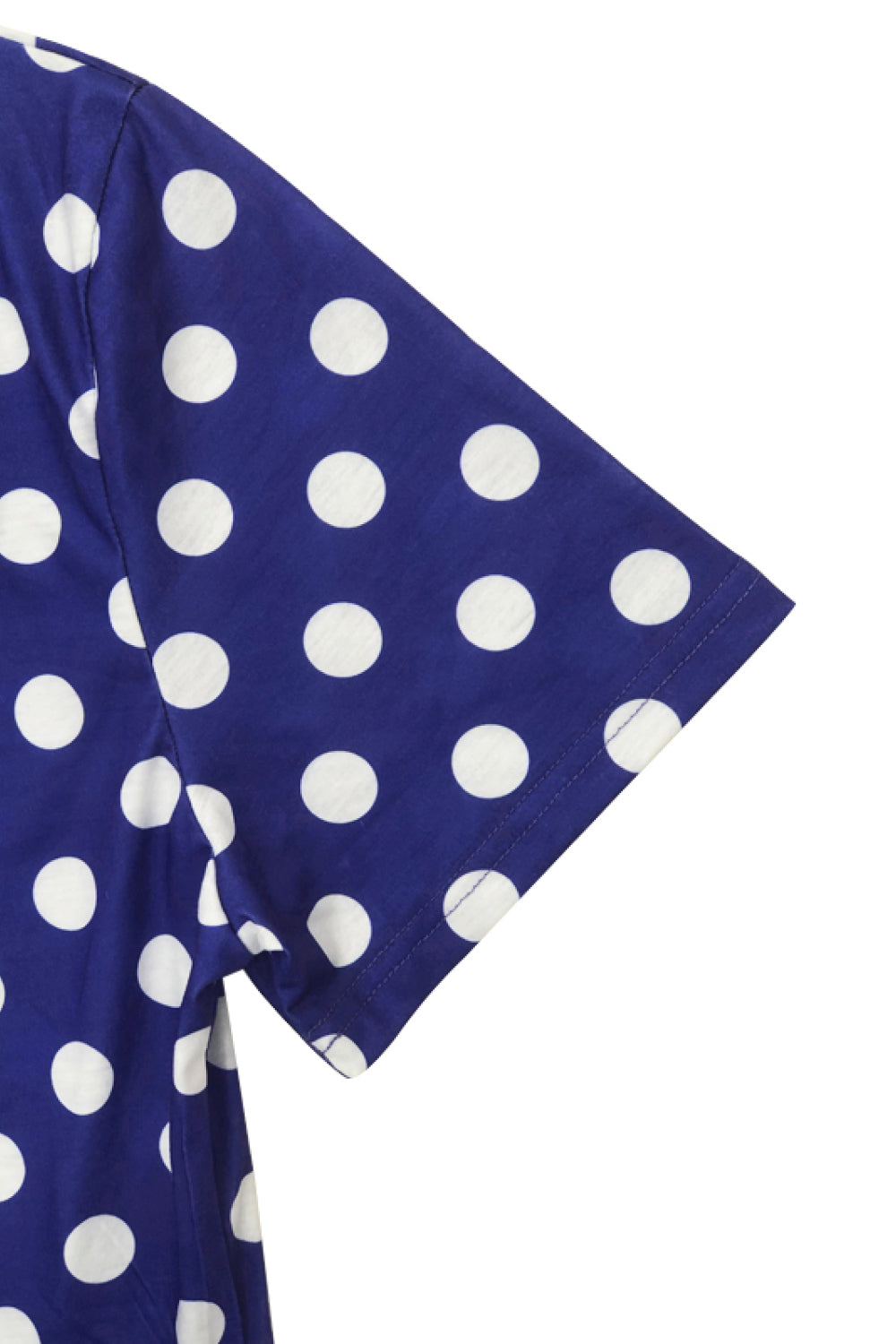 Plus Size Polka Dot Round Neck Top and Wide Leg Pants Set