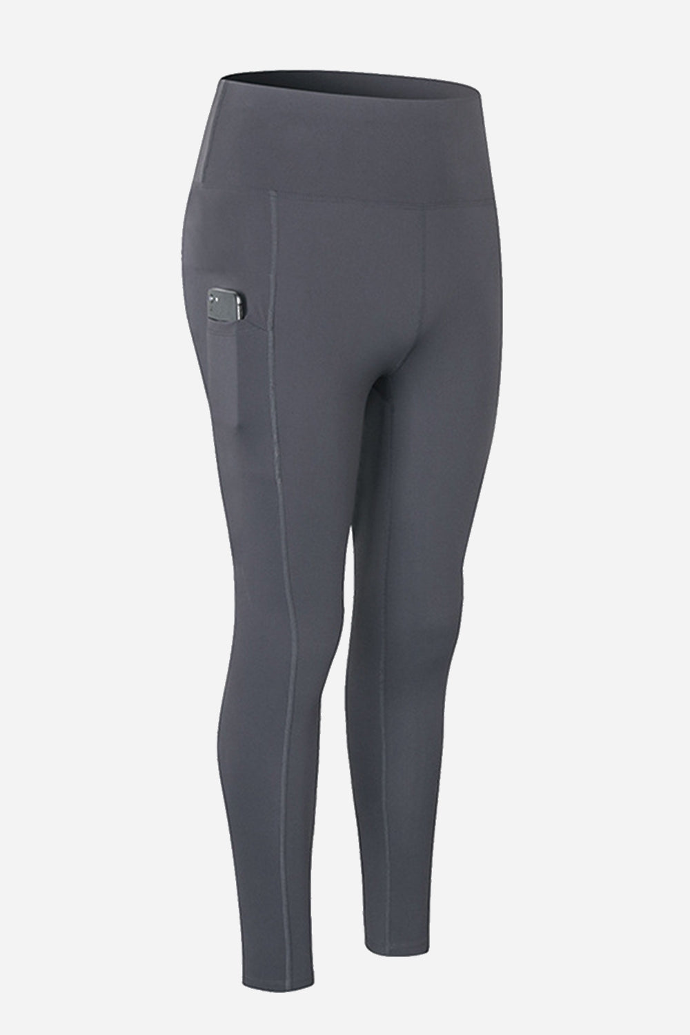 Elastic Waistband Yoga Leggings with Hidden Pocket