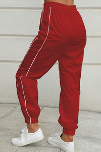 Two-Tone Elastic Waist Sweatpants