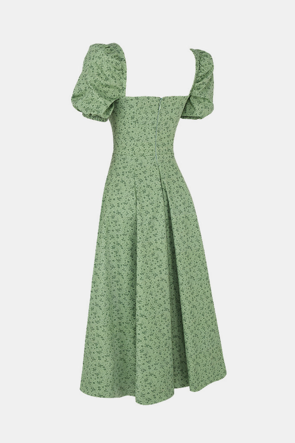 Floral Tie Front Square Neck Split Dress