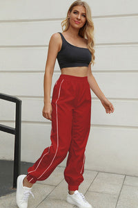 Two-Tone Elastic Waist Sweatpants