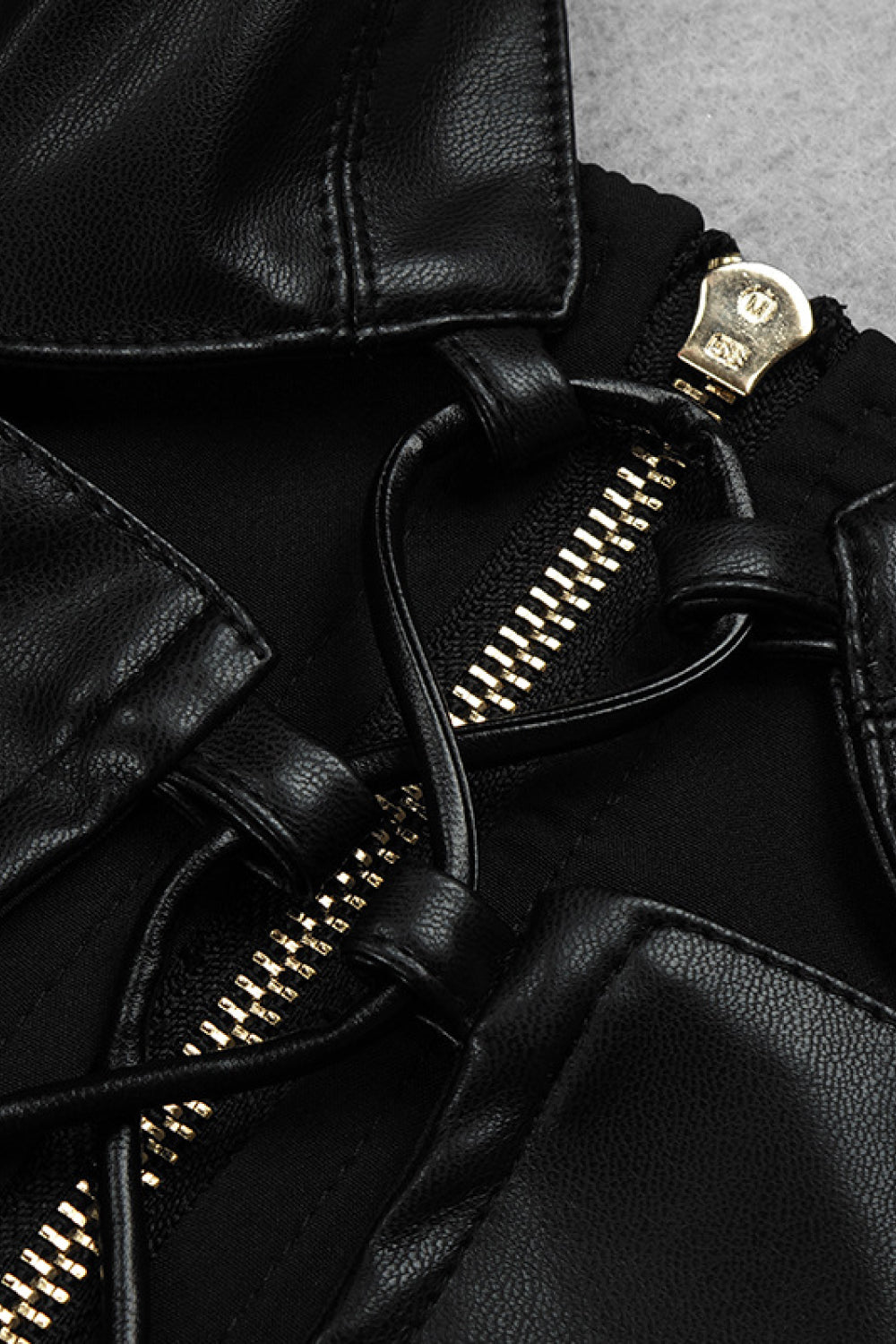 Lace Up PU Leather Cami and Split Skirt Set