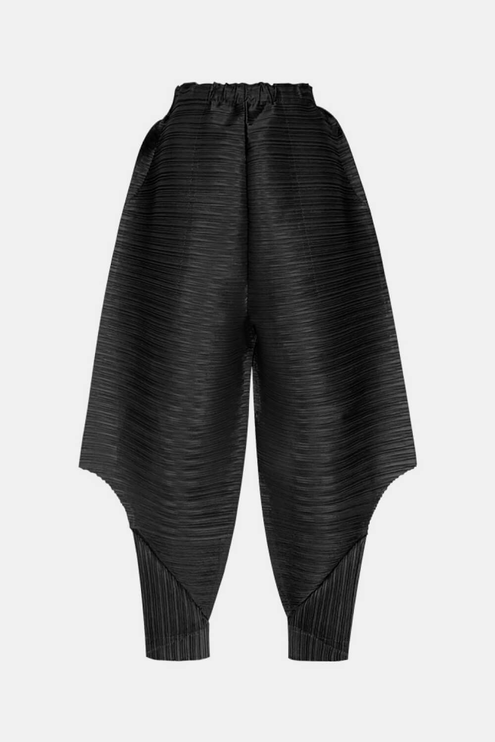 Accordion Pleated Harem Pants with Pockets